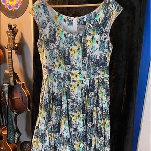 Blue & yellow floral summer dress 2x/20w